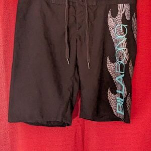 Billabong Black Swim Shorts with Blue Logo